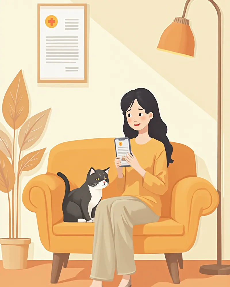 스마트폰 앱으로 보험 청구를 진행하는 보호자