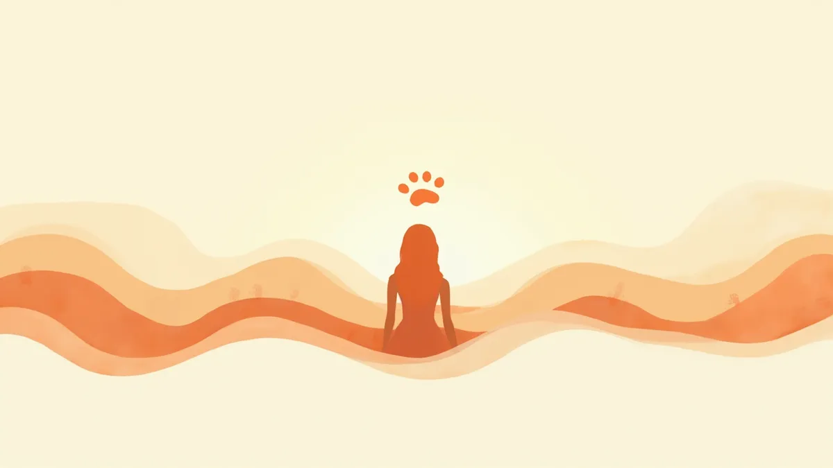 펫로스 슬픔 5단계를 상징하는 파도 일러스트