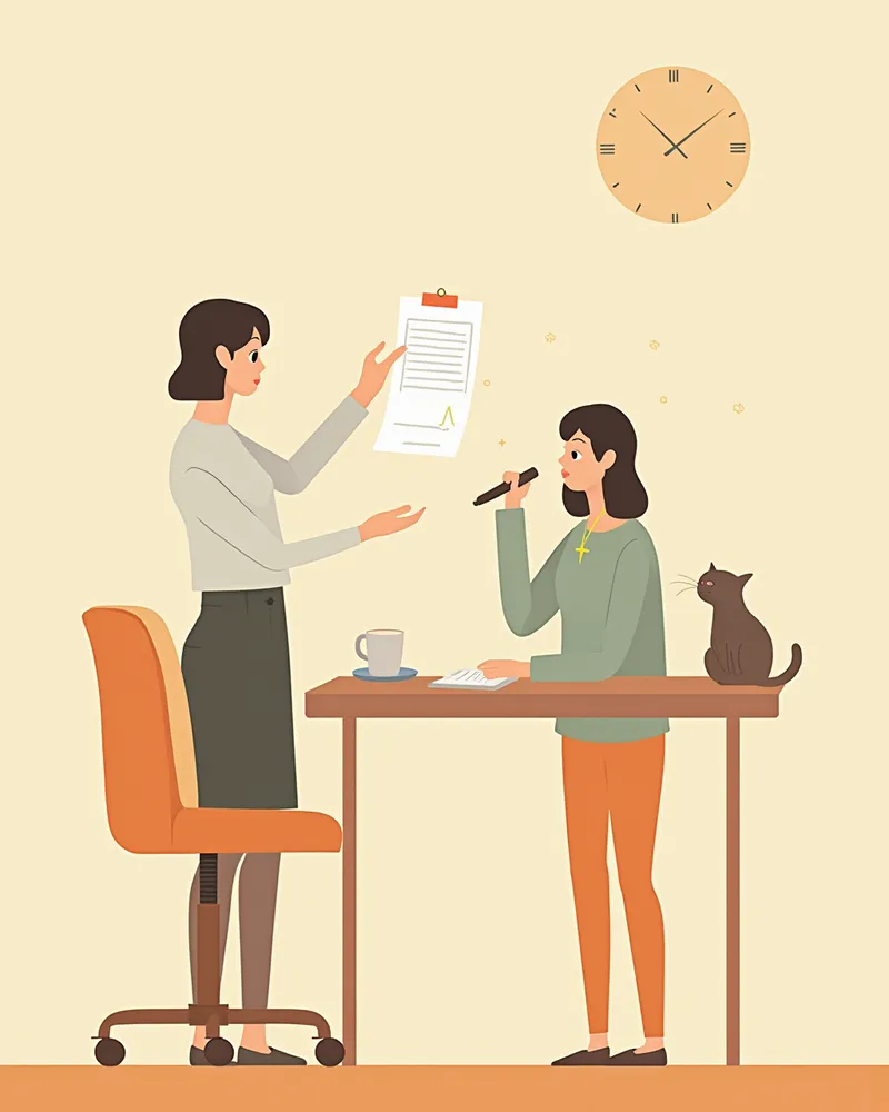 수의사에게 질문하는 보호자