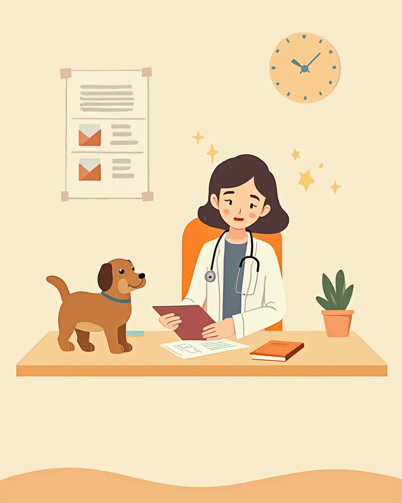 반려동물 여권 서류를 준비하는 수의사