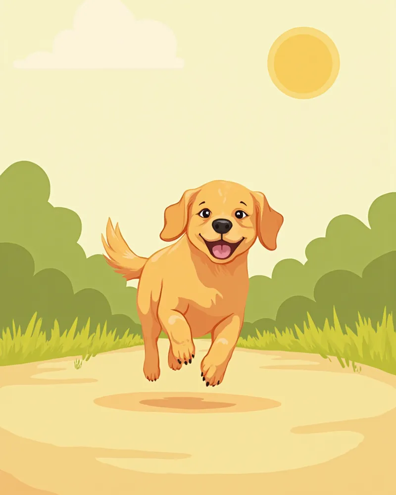 공원에서 카메라를 향해 달려오는 리트리버의 역동적인 모습