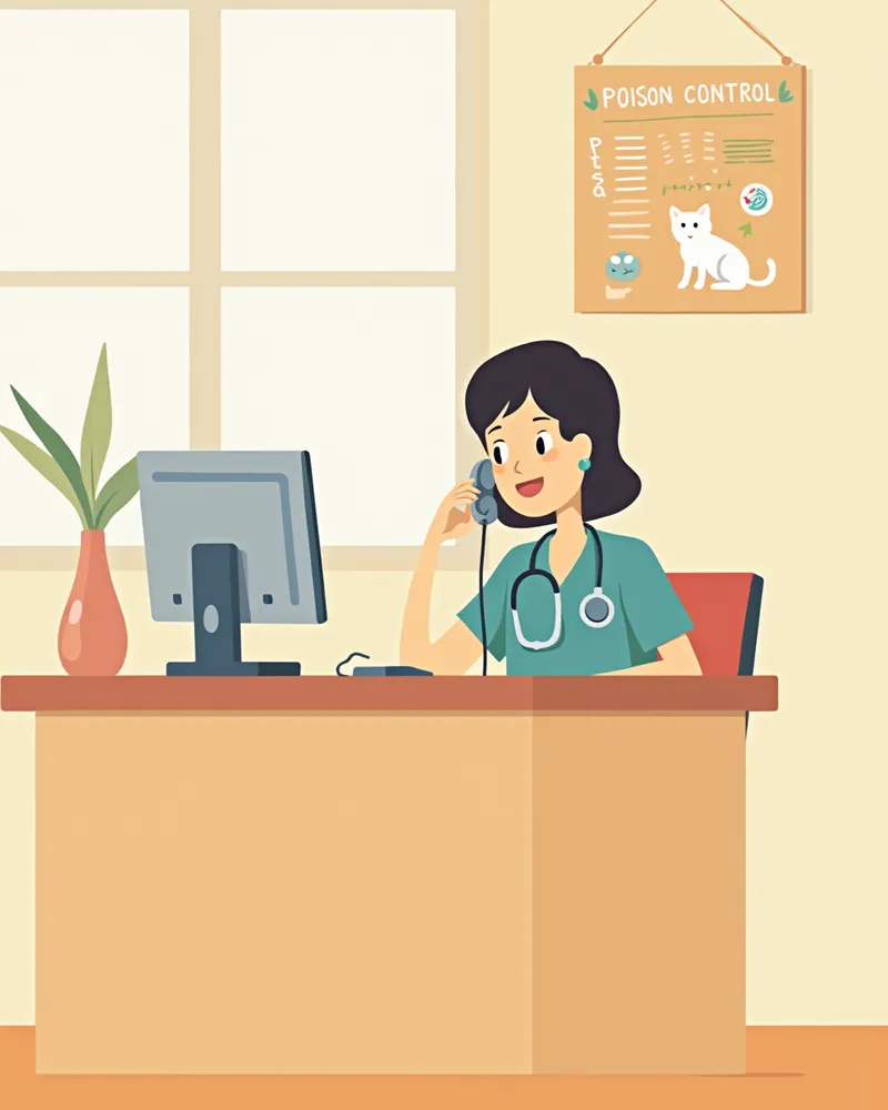 동물병원에서 핫라인과 통화하며 메모하는 수의사