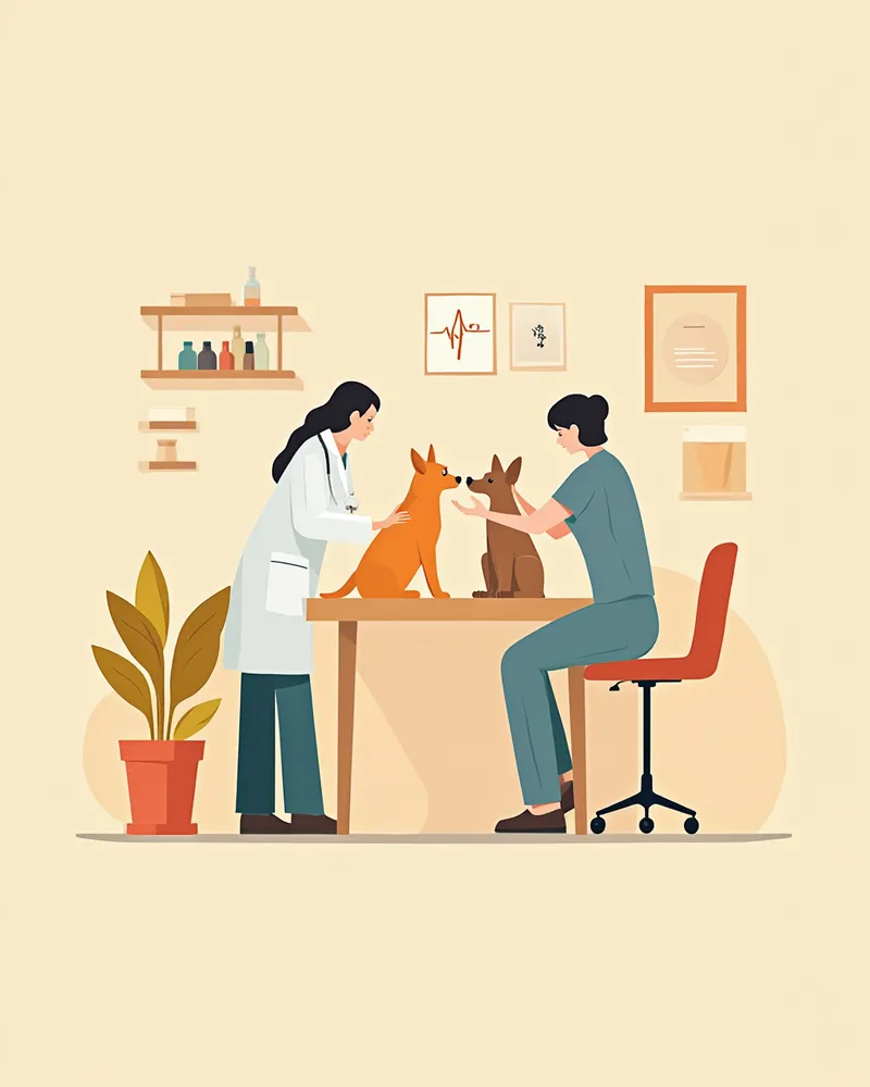 동물병원에서 협업하는 수의사와 수의테크니션