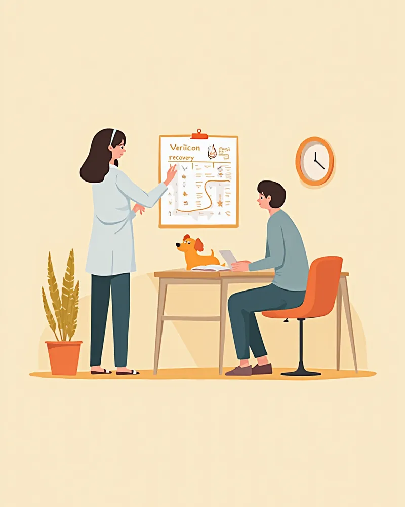 보호자가 수의사와 상담하는 모습