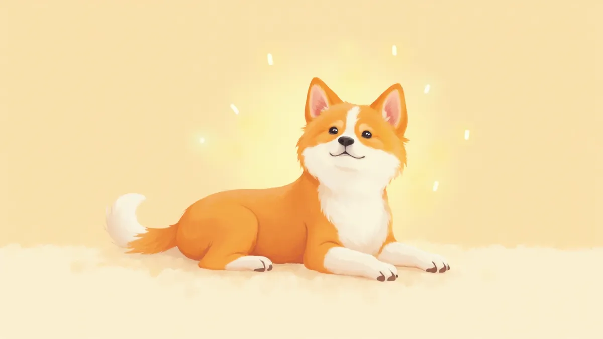 노령견 뇌 건강을 상징하는 따뜻한 일러스트