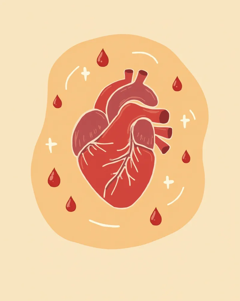 심장 수축과 혈류 흐름 일러스트