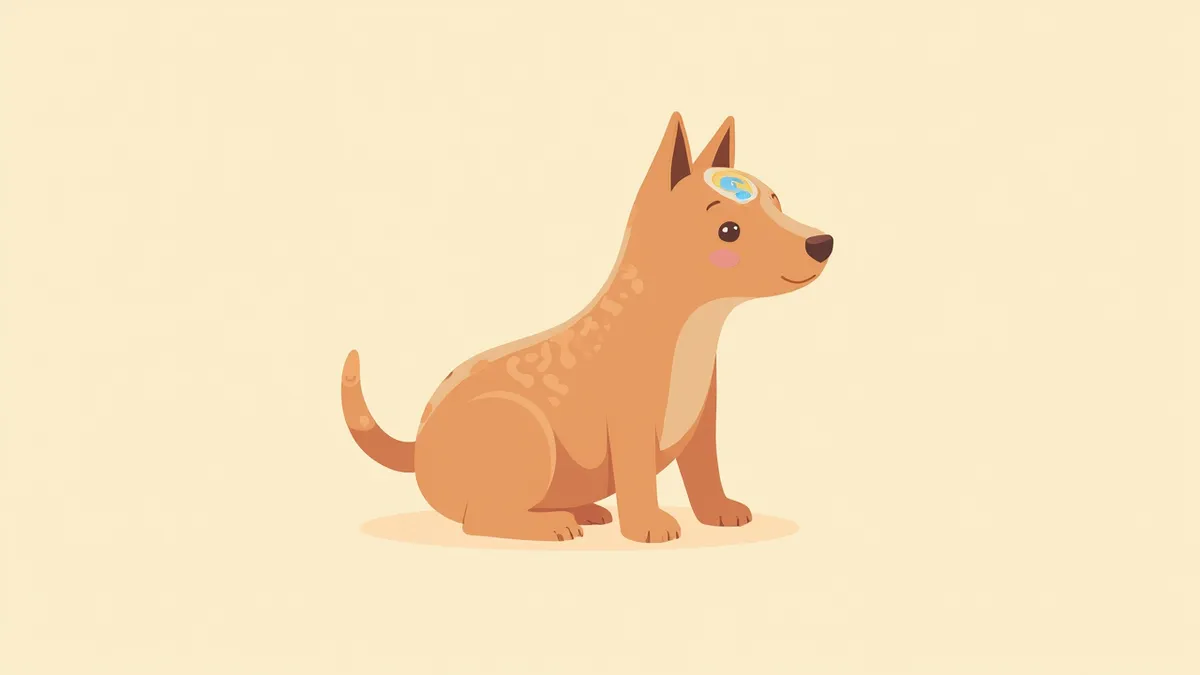 강아지 뇌와 뇌하수체 위치를 보여주는 해부 일러스트