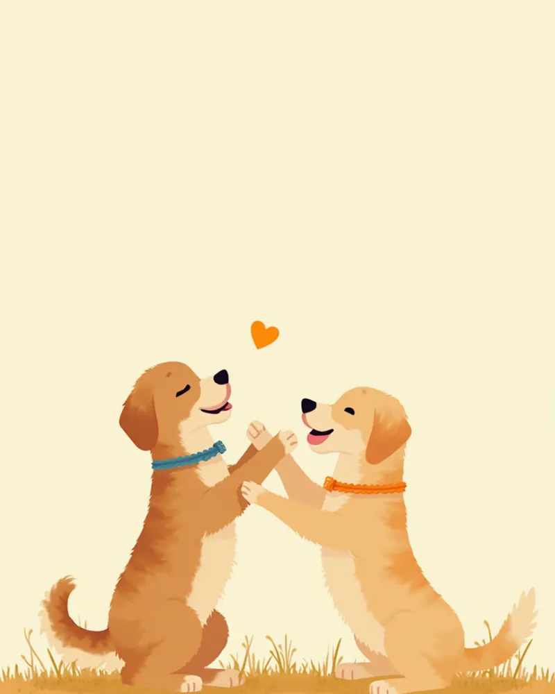 다른 강아지에게 놀이를 제안하며 플레이바우를 하는 모습