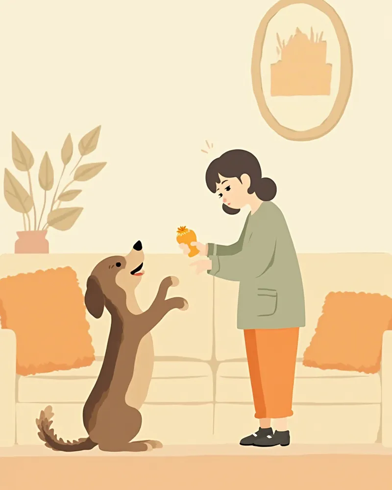 간식으로 주의를 전환하는 보호자