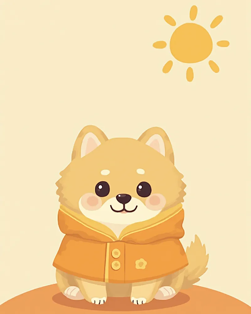 옷으로 피부를 보호하는 포메라니안