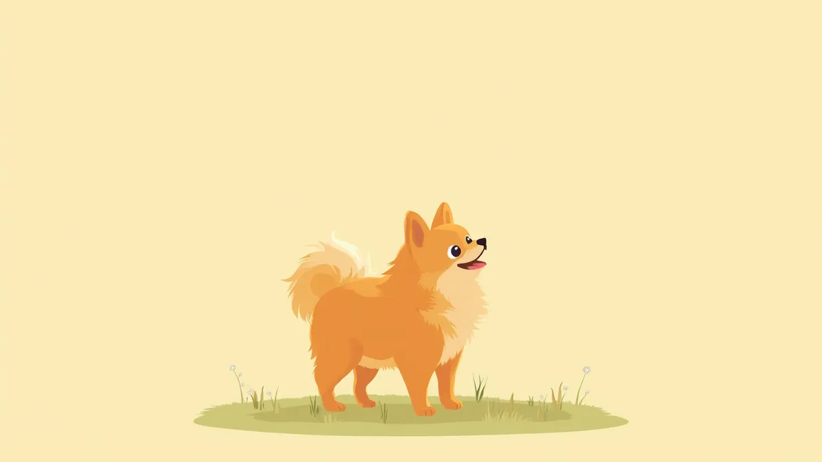 건강하게 산책 중인 포메라니안