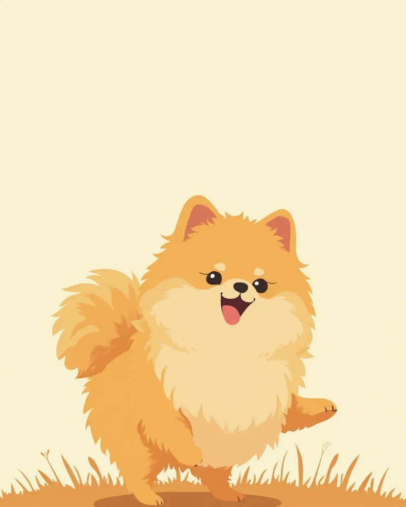 뒷다리 한쪽을 살짝 든 포메라니안