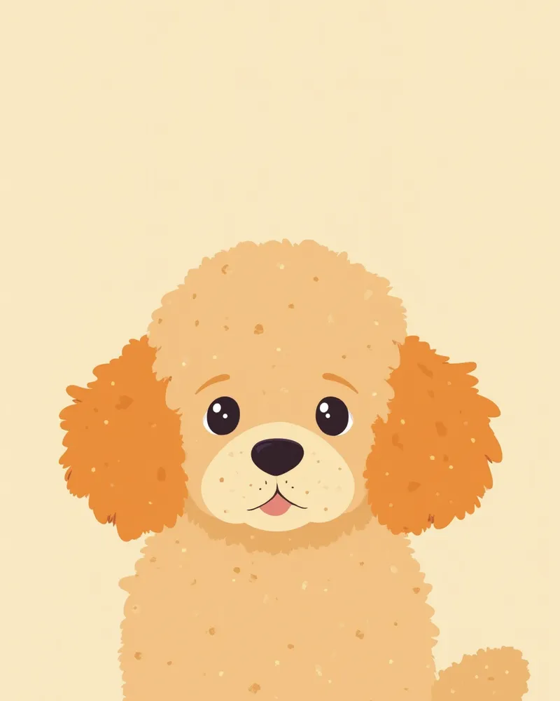 푸들의 맑은 눈을 가까이에서 확인하는 모습