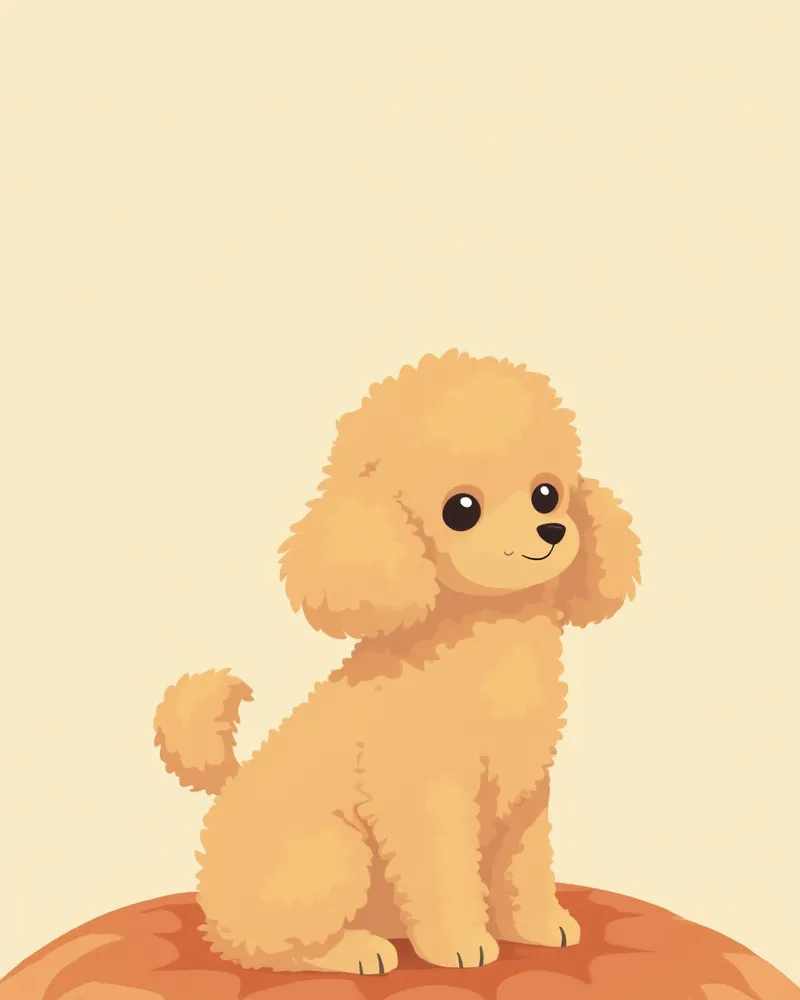 다리를 옆으로 빼고 앉은 푸들의 자세