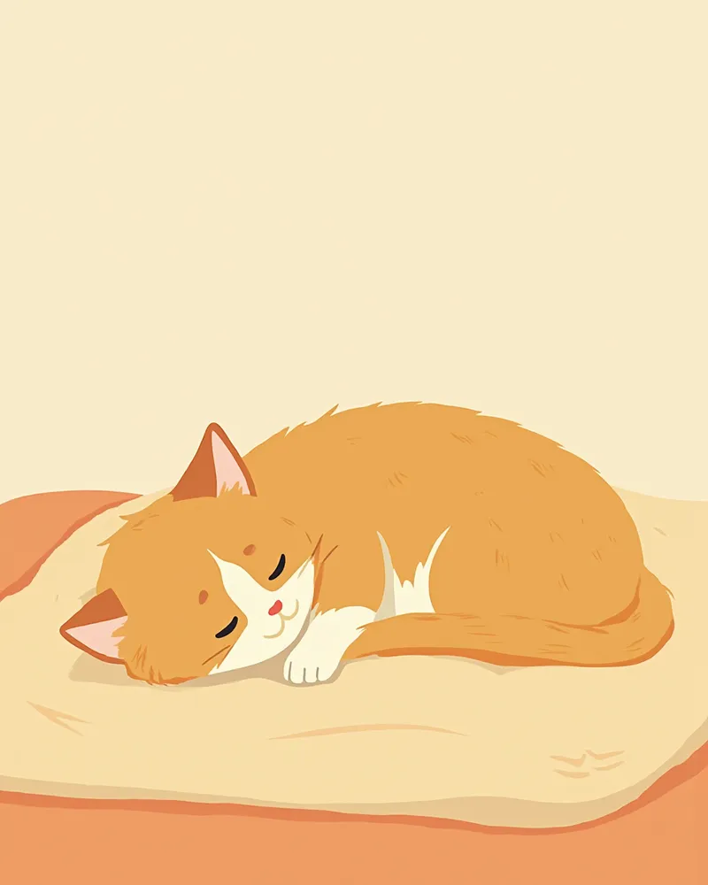 마취 회복 중 따뜻한 담요에 감싸인 고양이