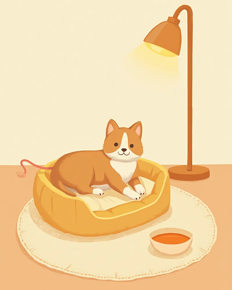 조용하고 따뜻한 반려동물 회복 공간