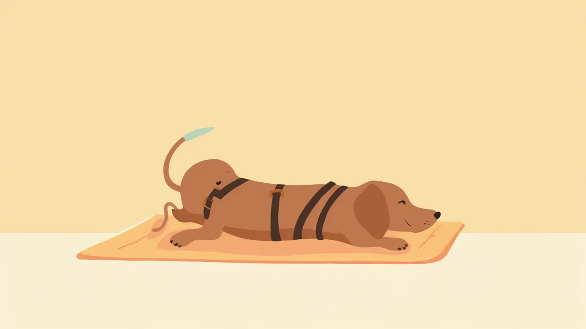 수술 후 재활 중인 닥스훈트와 보호자의 손