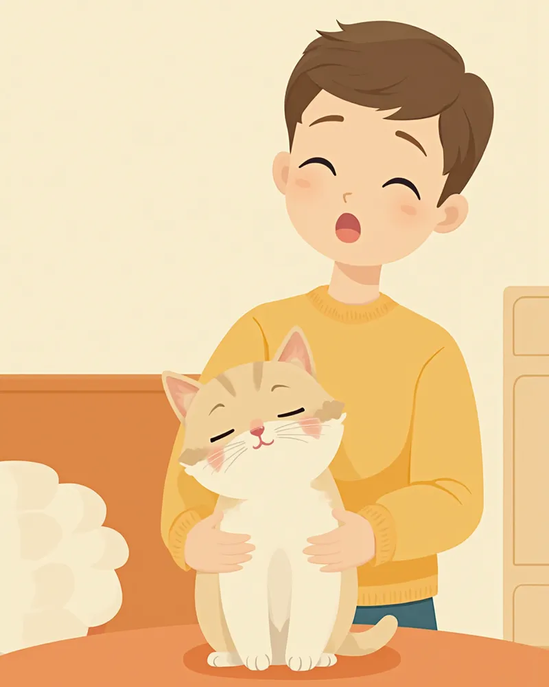 구충제 복용 후 집에서 쉬고 있는 고양이