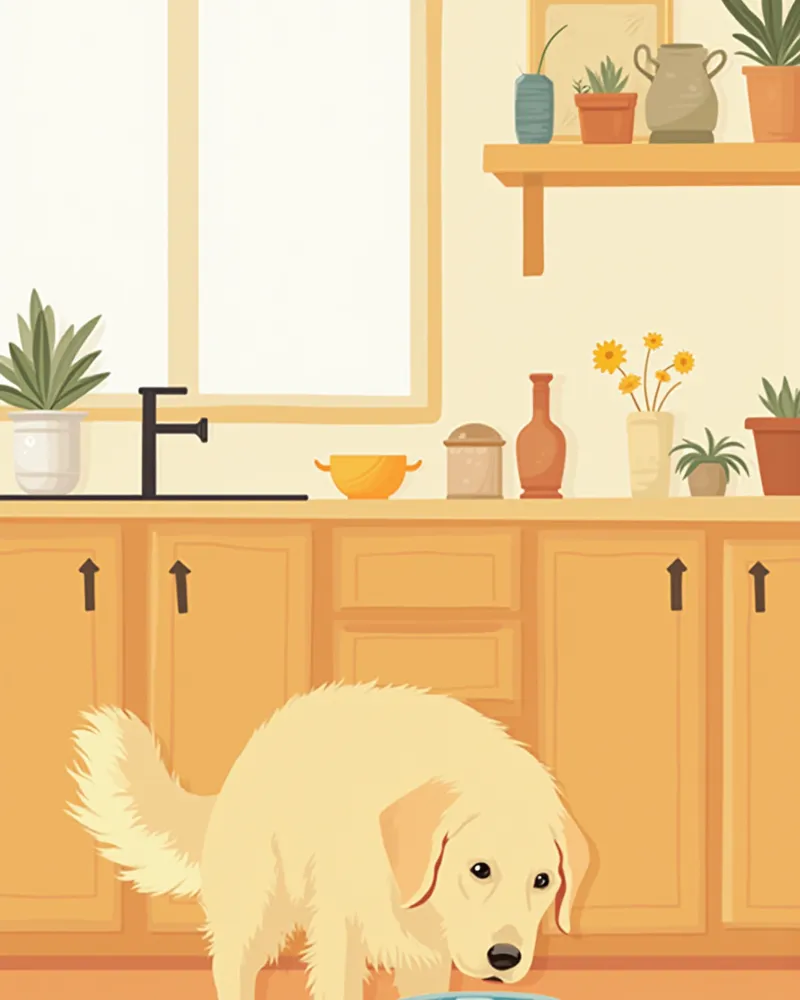 물을 많이 마시는 노령 강아지