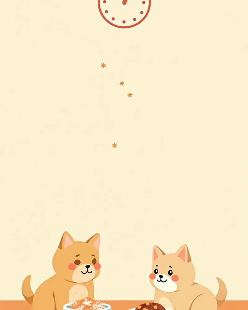 시계와 식사 시간에 맞춰 약을 먹이는 일상 모습