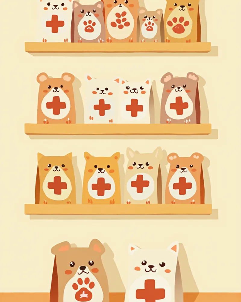 질환별로 다양한 처방식 사료가 정리되어 있는 모습