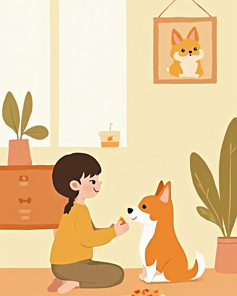 보호자가 강아지에게 유산균을 급여하는 모습