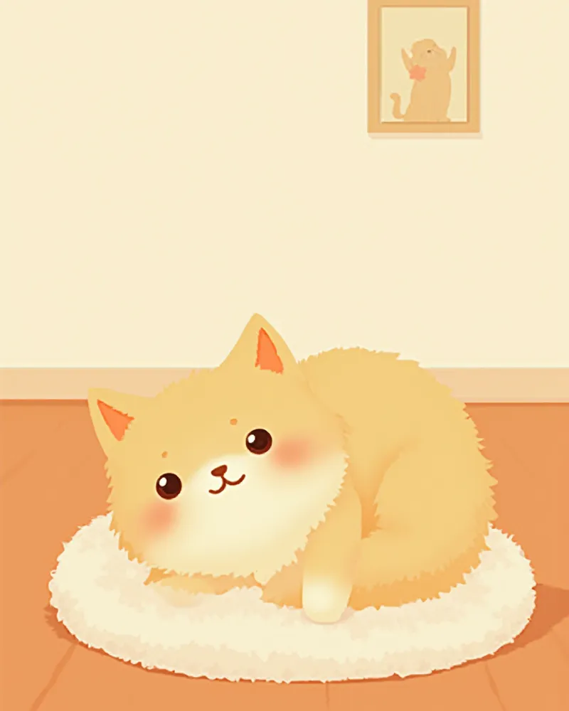 편안하게 쉬고 있는 건강한 고양이