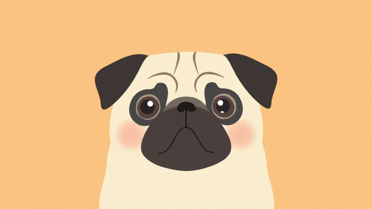 돌출된 큰 눈이 특징인 퍼그 얼굴