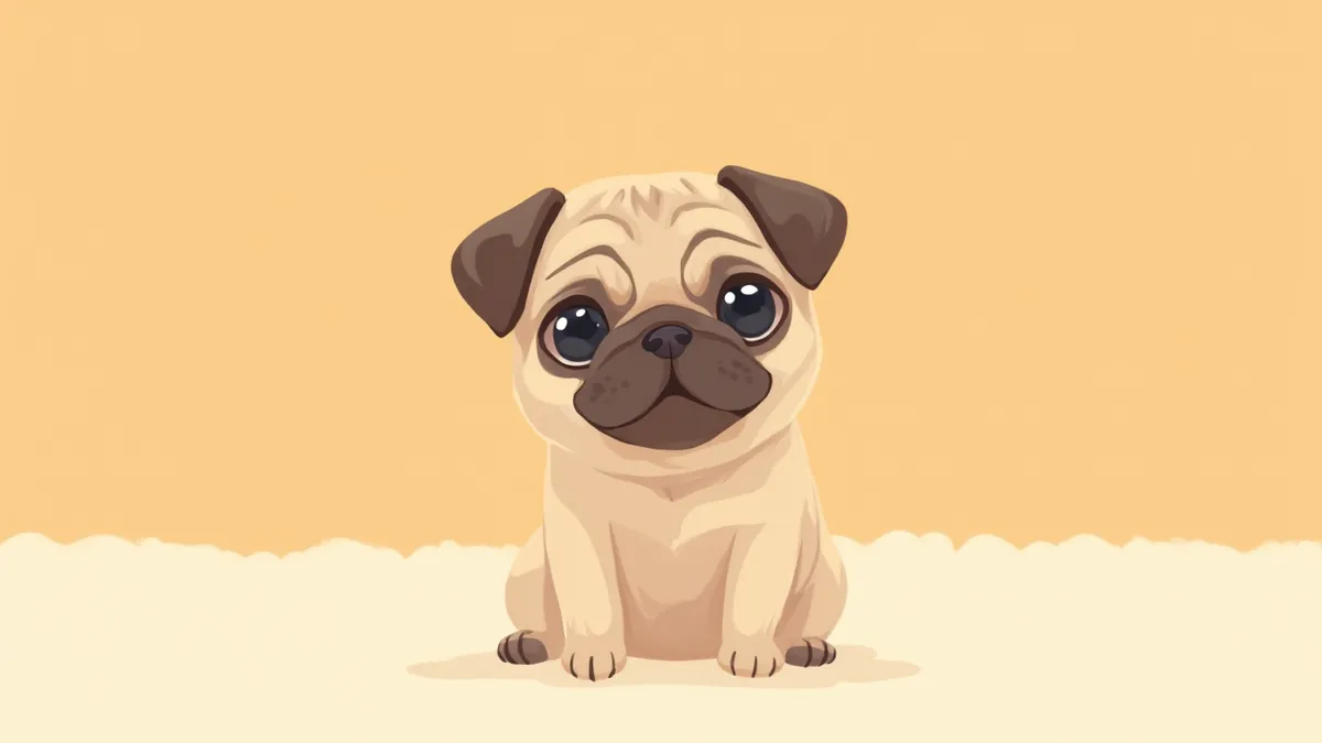 얼굴 주름이 선명하게 보이는 퍼그 강아지