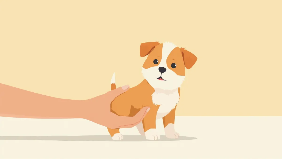 수의사에게 건강검진을 받는 8주령 강아지