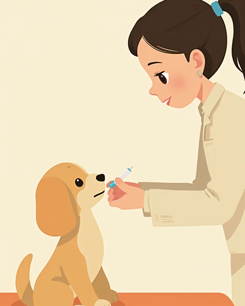 예방접종을 받는 강아지