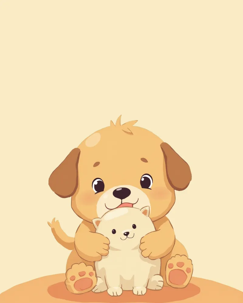 장난감을 무는 어린 퍼피