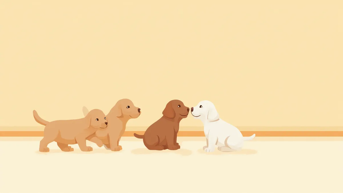 퍼피클래스에서 사회화 교육을 받는 어린 강아지