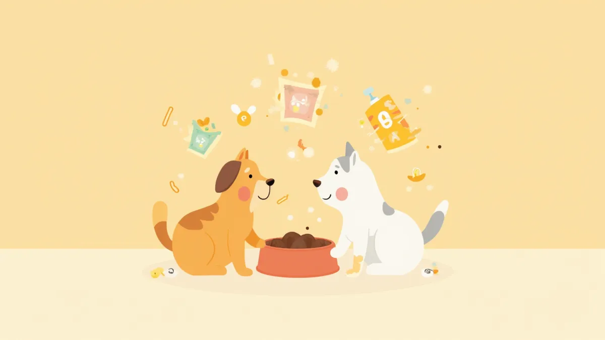 피리독신 비타민 B6와 강아지 고양이 영양 관계 일러스트