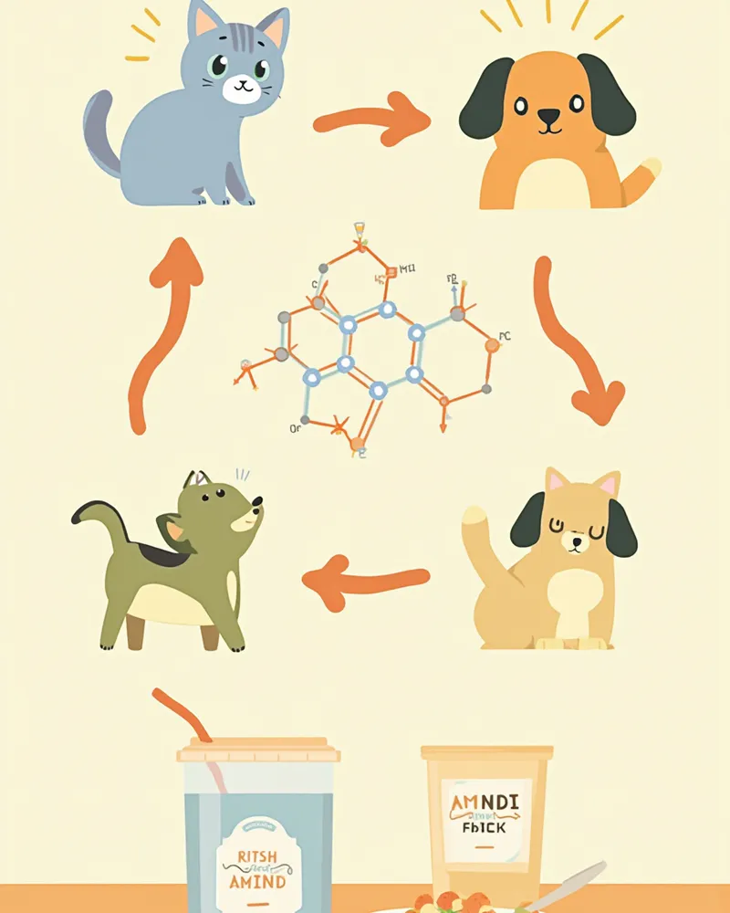 피리독신과 단백질 대사 과정 일러스트