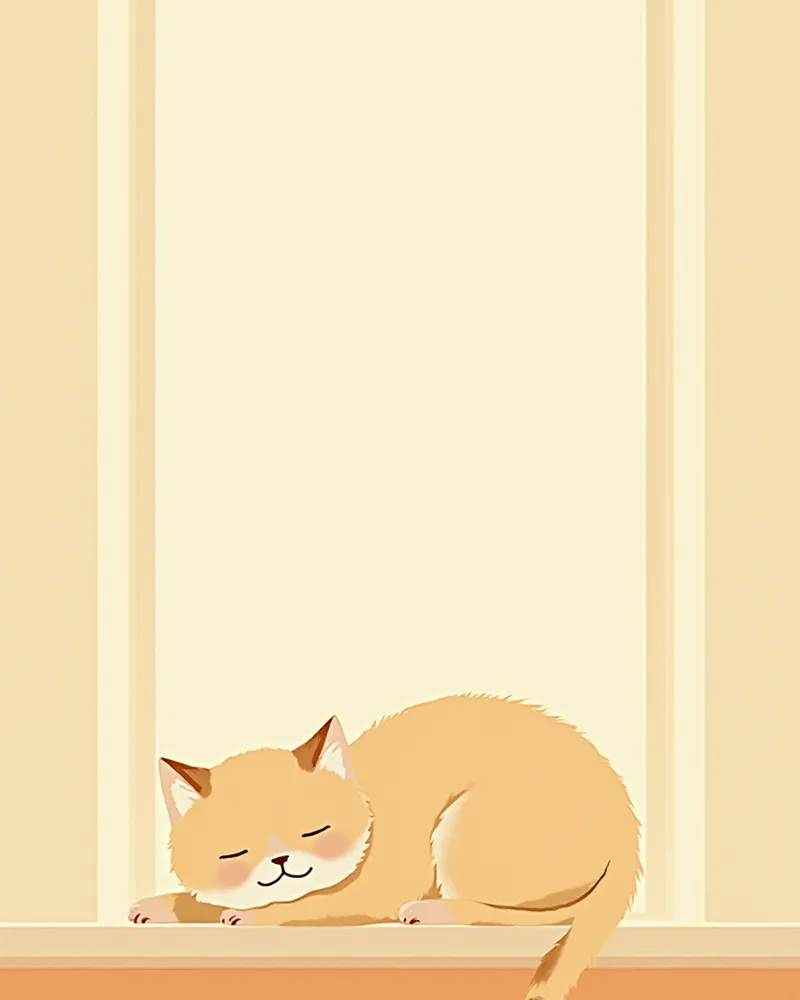 창가에서 편안하게 쉬는 노령 고양이