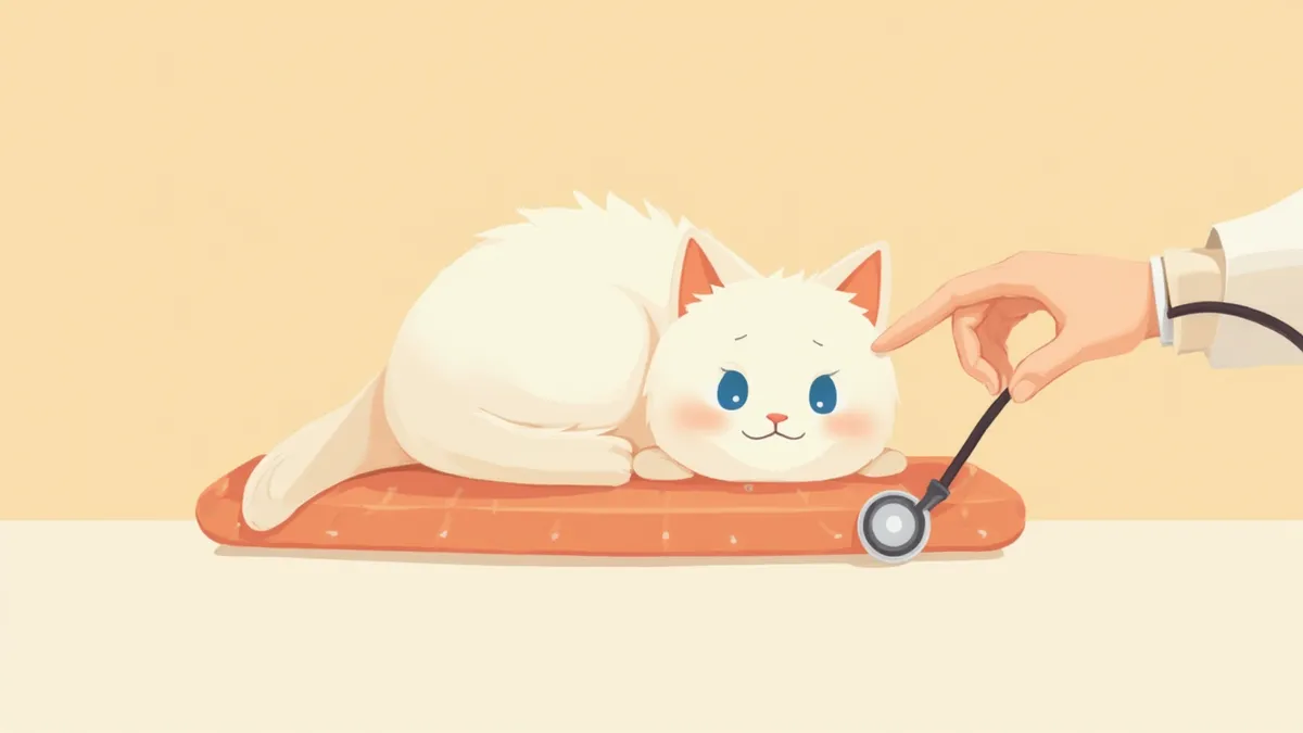 심장 청진을 받는 렉돌 고양이