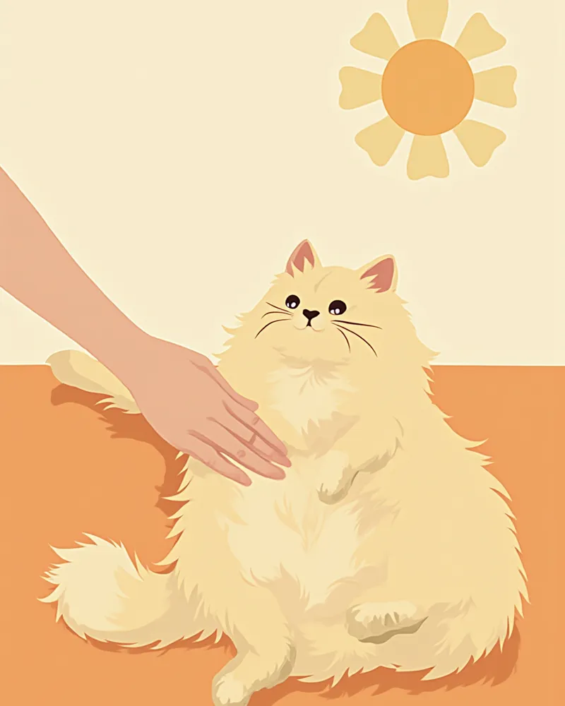 보호자가 렉돌의 겨드랑이 부위 엉킴을 확인하는 모습