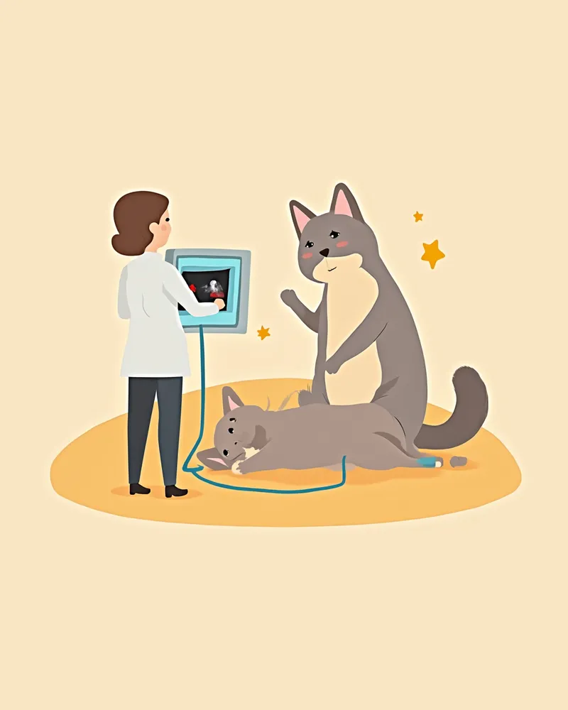 심장 초음파 검사를 받는 렉돌