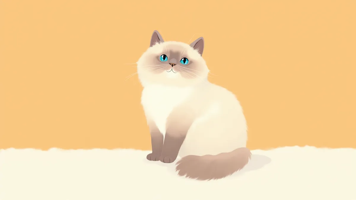 온순한 표정의 랙돌 고양이 정면 모습