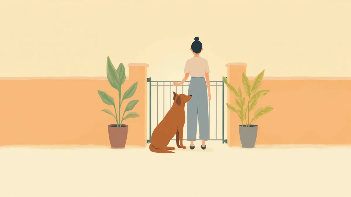 보호소에서 유기견을 만나고 있는 모습