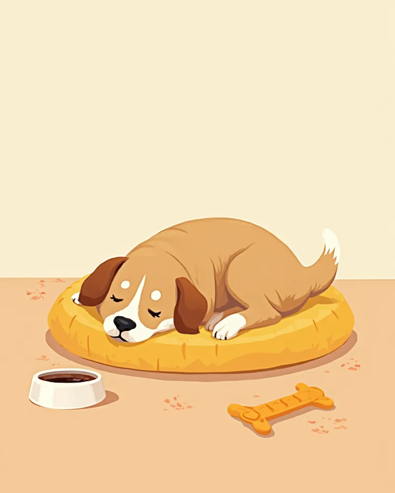 안전 공간에서 편안하게 쉬고 있는 입양견