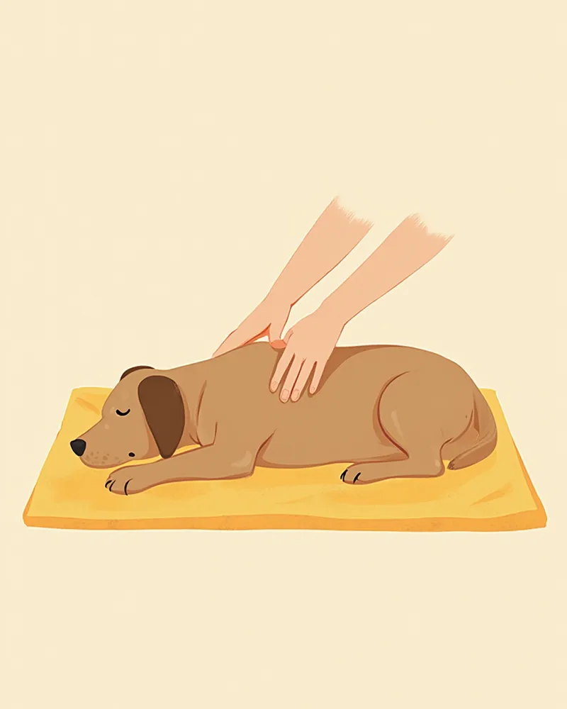 중형견에게 흉부 압박 심폐소생술을 시행하는 방법