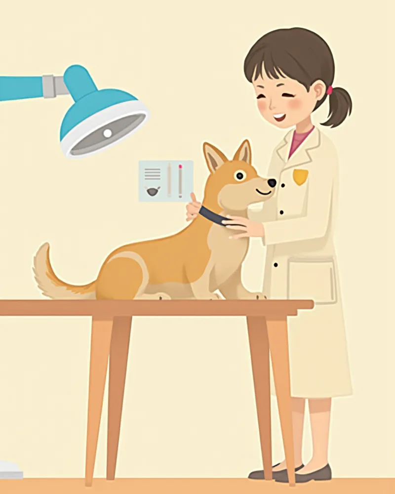 반려동물 안저 검사를 진행하는 안과 수의사