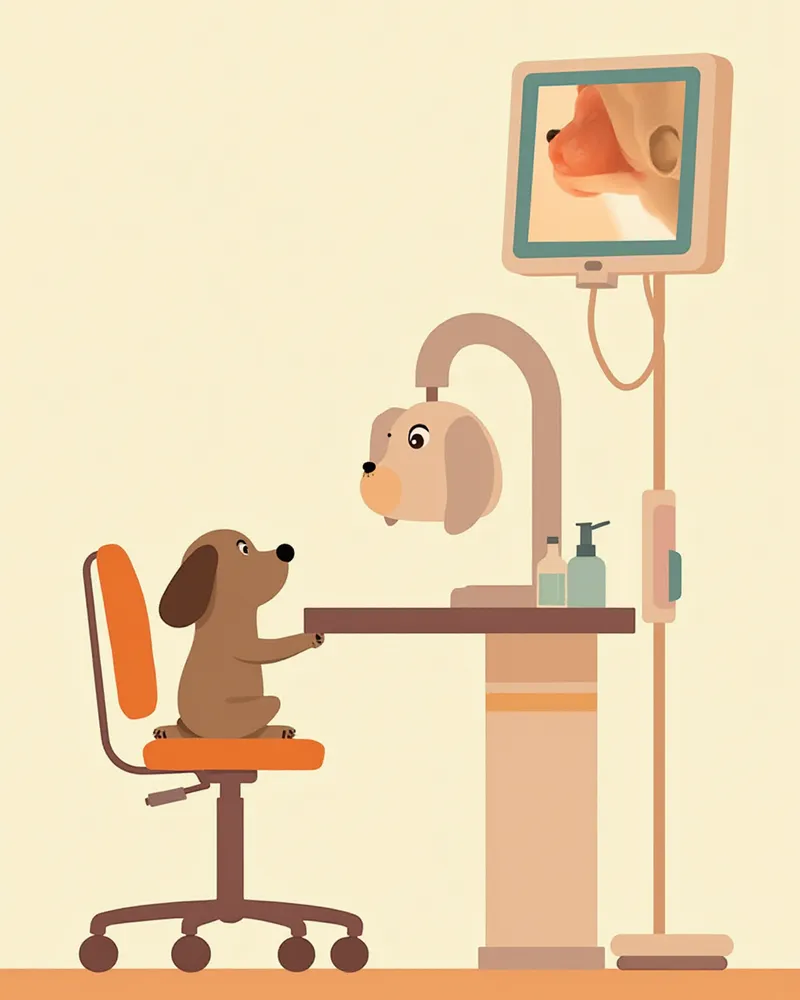 비강 내시경 장비와 검사 모니터