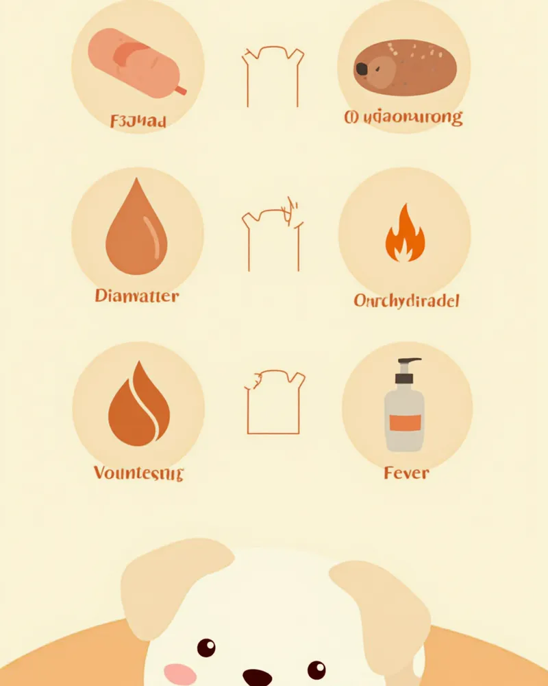 반려동물 살모넬라 감염 주요 증상 일러스트