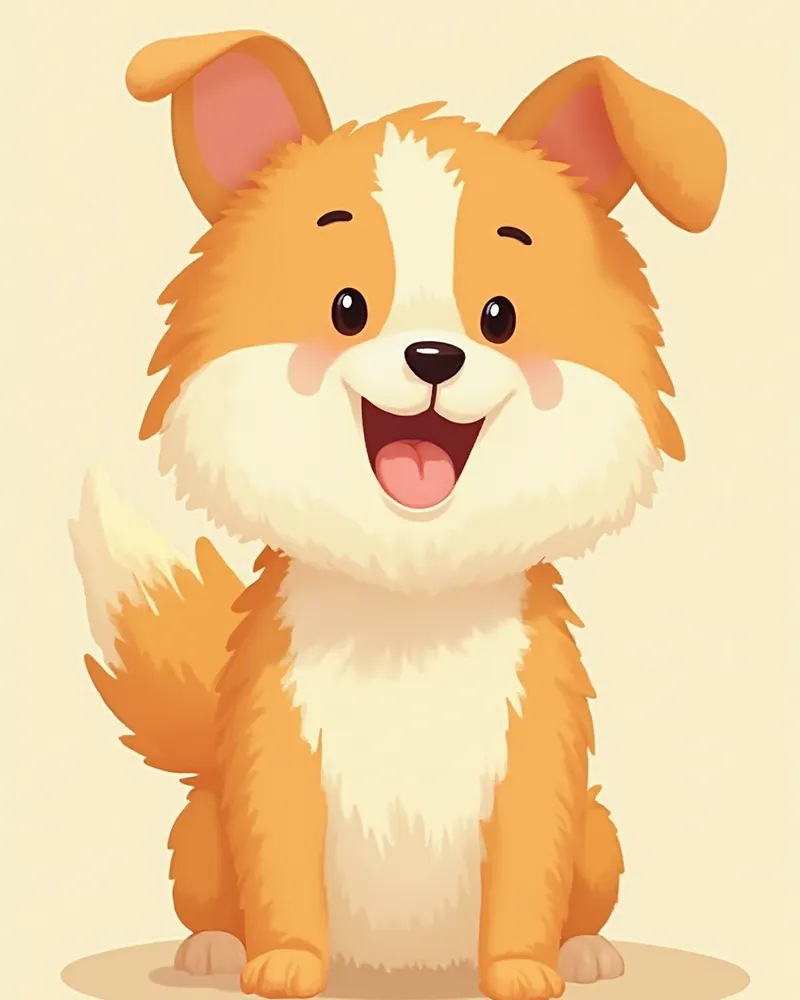 건강한 간 기능이 회복된 강아지 일러스트