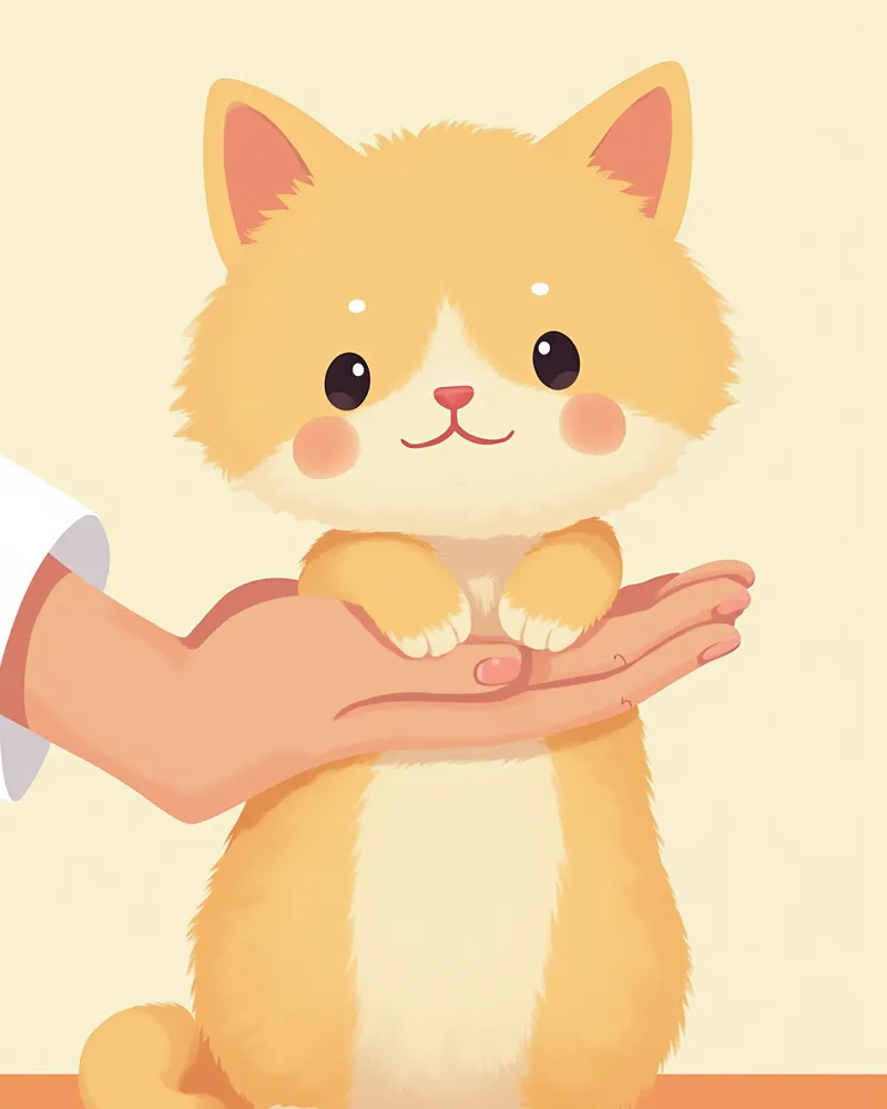 동물병원에서 검진받는 어린 스코티시폴드