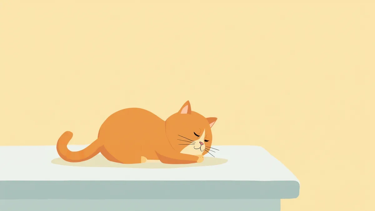 진료대 위에 누워있는 스코티시폴드 고양이