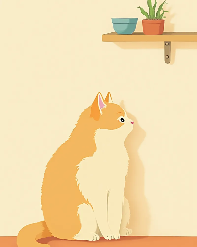 점프를 망설이는 스코티시폴드